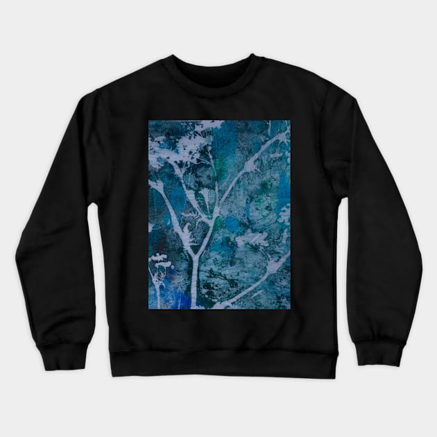 Emotional release Reiki Floral Blue Moods Crewneck Sweatshirt by BenitaJayne